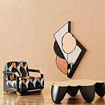 Дизайнерский журнальный стол округлой формы чёрный с золотой столешницей Fufem варинант исполнения - 1 | Loft Concept в Ростове-на-Дону