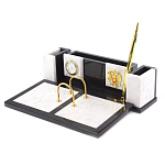 Настольный письменный набор из белого мрамора и змеевика Marble Accessory варинант исполнения - 2 | Loft Concept в Ростове-на-Дону