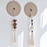 Аксессуар на стену диск из нитей Wall Decor White Thread Disc  варинант исполнения - 1 | Loft Concept в Ростове-на-Дону