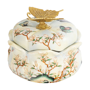 Шкатулка с рисунком ветвей и бабочек Eden Garden