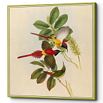 Постер на холсте с изображением птиц и цветов Blooming Birds Poster варинант исполнения - 2 | Loft Concept в Ростове-на-Дону