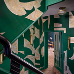 Обои ручная роспись в стиле Арт-деко Symphony Original colourway on Jade silk dupion варинант исполнения - 1 | Loft Concept в Ростове-на-Дону