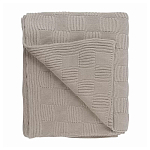 Плед из хлопка рельефной вязки бежево-серого цвета Waffle Comfort варинант исполнения - 1 | Loft Concept в Ростове-на-Дону