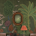 Обои ручная роспись Malwa Original colourway on Olive tobacco варинант исполнения - 1 | Loft Concept в Ростове-на-Дону