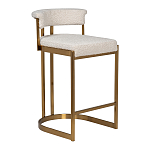 Стул барный букле бежевый с каркасом цвета матовое золото Tactility варинант исполнения - 2 | Loft Concept в Ростове-на-Дону