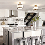 Потолочный светильник со светлым текстильным абажуром Hinkley варинант исполнения - 6 | Loft Concept в Ростове-на-Дону