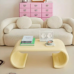 Дизайнерский журнальный стол жёлтый округлой формы Bonyn варинант исполнения - 2 | Loft Concept в Ростове-на-Дону