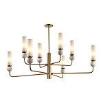 Люстра на штанге с 8-ю цилиндрическими матовыми плафонами и шарами из камня Orb Essence варинант исполнения - 1 | Loft Concept в Ростове-на-Дону