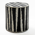 Приставной круглый столик с инкрустацией Black and White Geometry Stool варинант исполнения - 1 | Loft Concept в Ростове-на-Дону