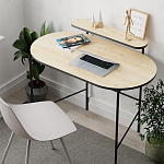 Стол письменный овальной формы с полкой LOUB WORKING TABLE BLACK OAK варинант исполнения - 5 | Loft Concept в Ростове-на-Дону