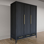 Большой Шкаф Primo Черный дуб с 3 дверьми и 3 выдвижными ящиками варинант исполнения - 4 | Loft Concept в Ростове-на-Дону