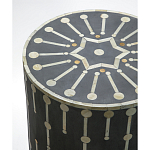 Приставной круглый столик с инкрустацией Mandika Bone Inlay Gray варинант исполнения - 1 | Loft Concept в Ростове-на-Дону