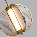 Подвесной светильник с круглым плафоном из искусственного алебастра в бронзовой оправе Marbella варинант исполнения - 5 | Loft Concept в Ростове-на-Дону