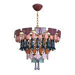 Люстра круглая с декором из разноцветных элементов в виде листьев Changing Seasons варинант исполнения - 9 | Loft Concept в Ростове-на-Дону