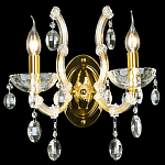 Бра с двумя лампами и крупными хрустальными подвесками на золотом основании Crystal lamps варинант исполнения - 2 | Loft Concept в Ростове-на-Дону