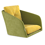 Стул с мягкой обивкой из велюра и подъемно-поворотным механизмом на колесиках Mason Green and Yellow варинант исполнения - 2 | Loft Concept в Ростове-на-Дону
