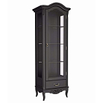 Витрина черная однодверная из массива бука с 4-мя полками и ящиком Black Provence варинант исполнения - 2 | Loft Concept в Ростове-на-Дону