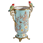 Ваза с двумя птичками из фарфора с бронзовыми элементами Garden of Eden варинант исполнения - 2 | Loft Concept в Ростове-на-Дону