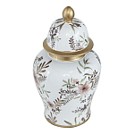 Ваза с нежным цветочным узором в пастельных тонах и крышкой с золотым акцентом Chinoiserie Ceramics варинант исполнения - 1 | Loft Concept в Ростове-на-Дону