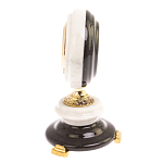 Часы настольные бронзовые из натуральных камней Мрамор и Змеевик Stone Clock варинант исполнения - 3 | Loft Concept в Ростове-на-Дону