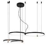 Люстра подвесная светодиодная с 4-мя кольцами черный металл Ring Horizontal варинант исполнения - 2 | Loft Concept в Ростове-на-Дону