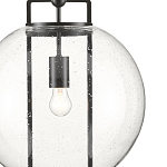 Подвесной светильник в форме шара из прозрачного стекла на линейном черном каркасе  Glass Ball with Seeds варинант исполнения - 1 | Loft Concept в Ростове-на-Дону