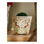 Кашпо с растительным и животным орнаментом на бронзовых ножках Turquoise Blooming Garden варинант исполнения - 4 | Loft Concept в Ростове-на-Дону