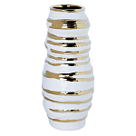 Ваза белая с рельефной поверхностью и золотыми полосами Vase Beehive варинант исполнения - 2 | Loft Concept в Ростове-на-Дону