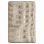 Плед из шерсти бежевого цвета с бахромой Waffle Comfort варинант исполнения - 1 | Loft Concept в Ростове-на-Дону