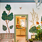 Обои с вышивкой ручной работы Mughal Trees Original colourway on linen варинант исполнения - 7 | Loft Concept в Ростове-на-Дону