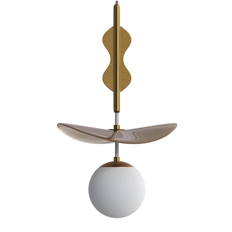 Подвес Bloomy 2 Бежевый Белый Латунь в Ростове-на-Дону | Loft Concept 