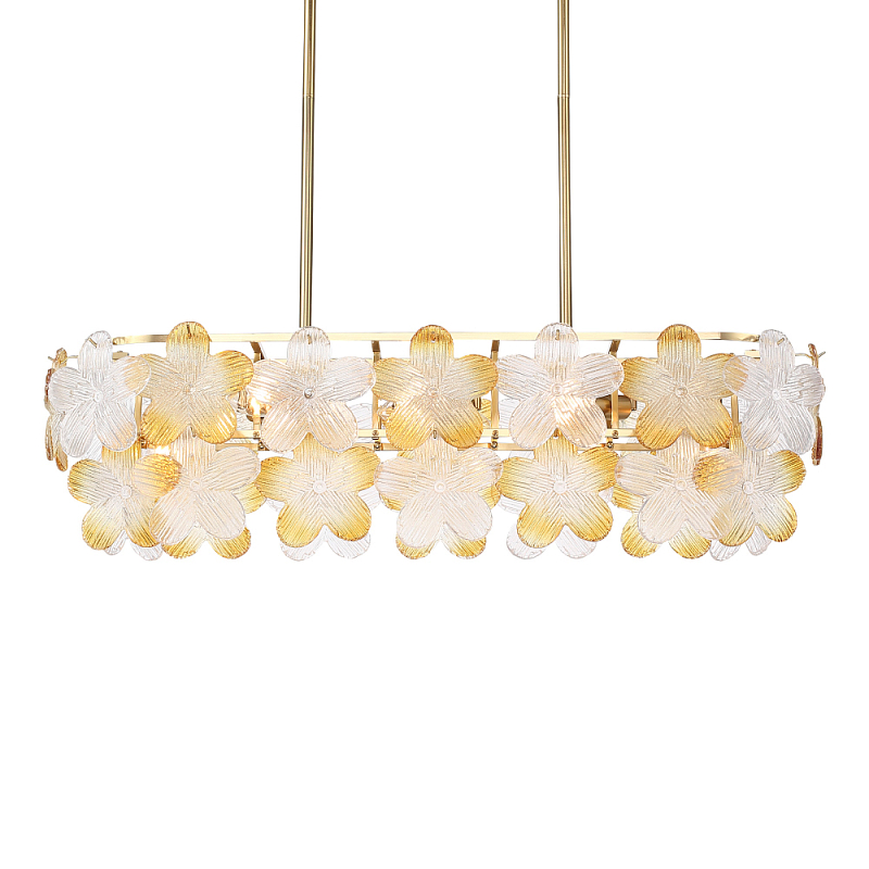 Люстра овальная с цветочными мотивами Light Floral Glow Прозрачный Янтарный Золотой в Ростове-на-Дону | Loft Concept 