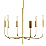 Люстра с 6-ю лампами на тонких изогнутых рожках в современном стиле Feiss варинант исполнения - 1 | Loft Concept в Ростове-на-Дону