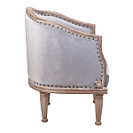 Кресло низкое с мягкой обивкой из велюра на 4-х деревянных ножках Emile Armchair grey варинант исполнения - 2 | Loft Concept в Ростове-на-Дону