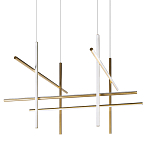 Люстра с 8-ю пересекающимися цилиндрическими плафонами на тонких тросах Trumpet tube варинант исполнения - 1 | Loft Concept в Ростове-на-Дону