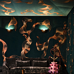 Обои с вышивкой ручной работы Plume Original colourway on velvet варинант исполнения - 2 | Loft Concept в Ростове-на-Дону