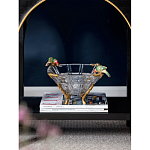 Чаша из прозрачного стекла на бронзовых ножках с фигурками попугаев Eden Garden варинант исполнения - 2 | Loft Concept в Ростове-на-Дону