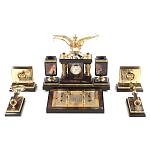 Настольный письменный набор из яшмы и долерита с декором Двуглавый орел Manager Organizer варинант исполнения - 1 | Loft Concept в Ростове-на-Дону