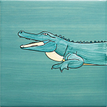 Плитка с узором Крокодил байдарочник варинант исполнения - 3 | Loft Concept в Ростове-на-Дону