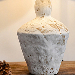 Настольная лампа с керамическим фактурным основанием и тканевым абажуром Eastern Tale варинант исполнения - 4 | Loft Concept в Ростове-на-Дону