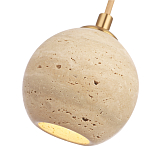 Подвесной светильник с шарообразным плафоном из травертина Shaw Marble Lighting варинант исполнения - 3 | Loft Concept в Ростове-на-Дону