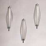 Люстра круглая каскадня с 5-ю плафонами из металлической сетки Mesh Lampshade Lighting варинант исполнения - 6 | Loft Concept в Ростове-на-Дону