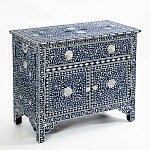 Комод инкрустация костью ORIENTAL Indian синий орнамент варинант исполнения - 3 | Loft Concept в Ростове-на-Дону