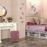 Банкетка круглая пыльно-розовый велюр на 4-х металлических ножках золотого цвета SANJAY варинант исполнения - 5 | Loft Concept в Ростове-на-Дону