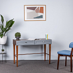 Стол письменный из массива бука с 2-мя ящиками серый Wenge Light варинант исполнения - 5 | Loft Concept в Ростове-на-Дону