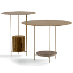 Дизайнерский круглый кофейный стол из металла с мраморным декором PANNA COTTA Coffee Table варинант исполнения - 5 | Loft Concept в Ростове-на-Дону