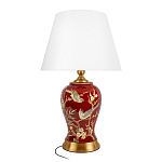 Настольная лампа бордовая с изображением птиц Slip Away варинант исполнения - 1 | Loft Concept в Ростове-на-Дону