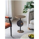 Столик приставной с абстрактным основанием и акцентом в виде золотистого диска Heavenly Space варинант исполнения - 9 | Loft Concept в Ростове-на-Дону