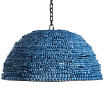 Люстра с плафоном в виде купола синяя Wooden Beads Chandelier Blue варинант исполнения - 1 | Loft Concept в Ростове-на-Дону