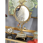 Зеркало с бронзовой подставкой в виде дерева и фарфоровыми птичками на голубом основании Eden Garden варинант исполнения - 4 | Loft Concept в Ростове-на-Дону